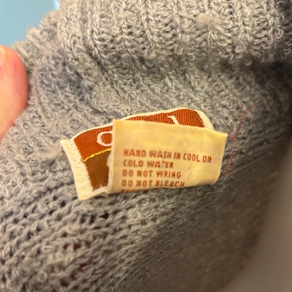 Vintage Casual Corner Medium Acrylic Cozy Gray Turtleneck Sweater Big Sleeves - Picture 4 of 8